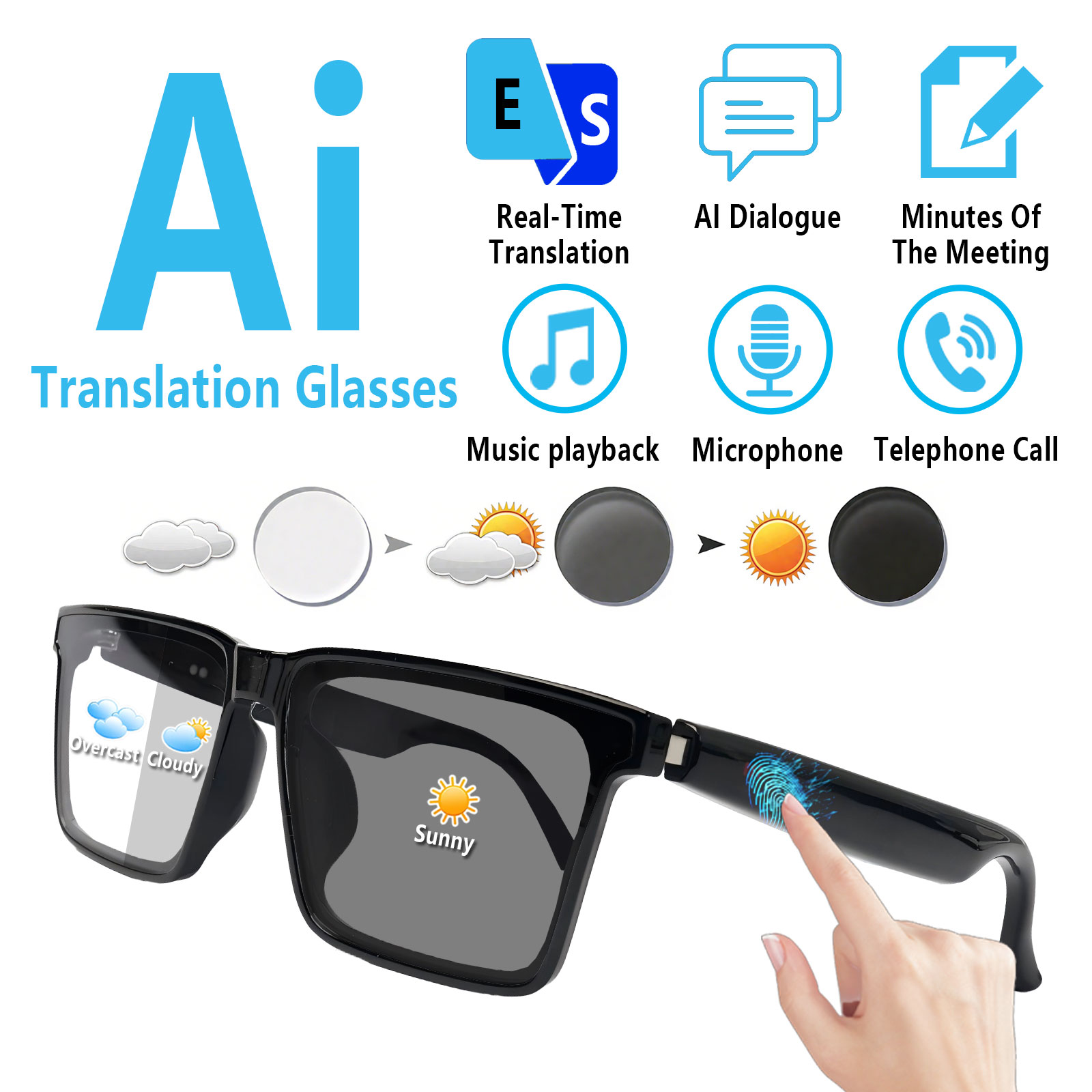 Audio Music Hifi - Inteligentne okulary audio z funkcją tłumaczenia
