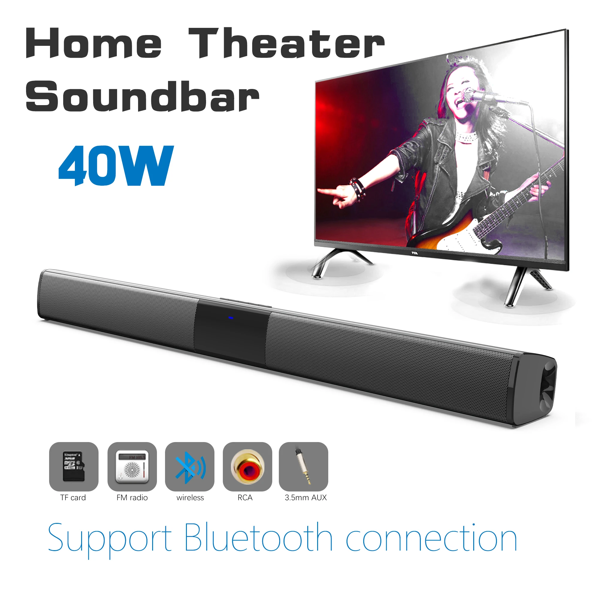 Audio Music Center - 40W Soundbar dużej mocy do telewizora